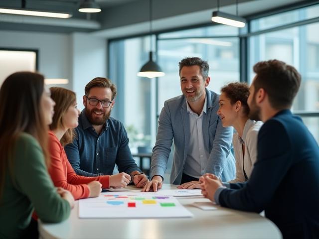 Team von Funknetzwerk Systeme GmbH im gemeinsamen Brainstorming
